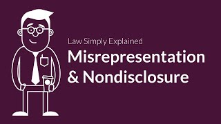 Misrepresentation and Nondisclosure  Contracts  Defenses amp Excuses [upl. by Ynnod]