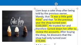 How to apply misrepresentation Liam cupcake scenario [upl. by Deckert]