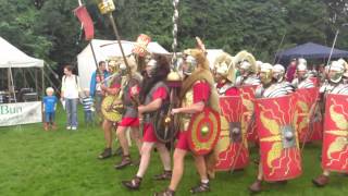 Roman Reenactment at the Amphitheatre in Caerleon Marching In [upl. by Aniras]