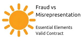 Fraud vs Misrepresentation  Other Essential Elements of a Valid Contract  CA CPT  CS amp CMA [upl. by Asit]